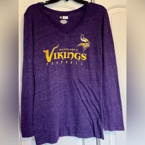 NFL Minnesota Vikings Pro Football Long Sleeve V-Neck Shirt Size Large NWOT